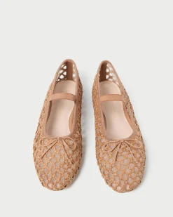 Loeffler Randall Leonie Ballet Flat Chocolate Satin