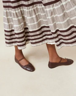Loeffler Randall Leonie Ballet Flat Chocolate Satin