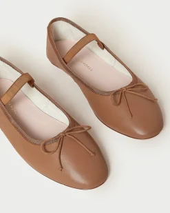Loeffler Randall Leonie Ballet Flat Chocolate Satin