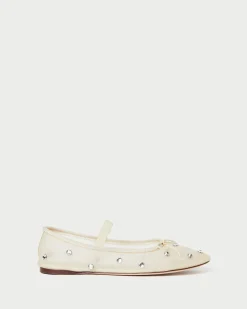 Online Loeffler Randall Leonie Ballet Flat Cream/Crystal