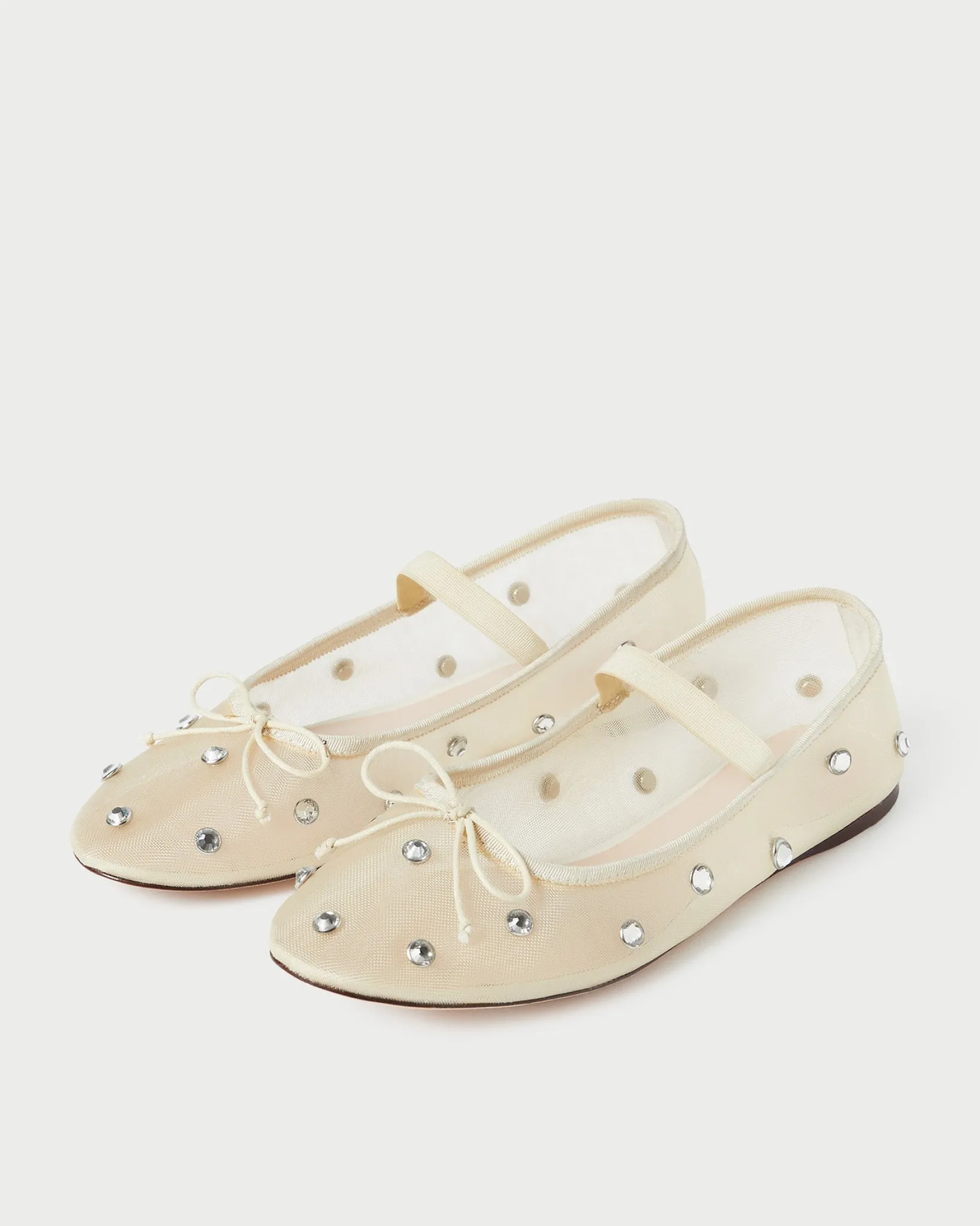 Online Loeffler Randall Leonie Ballet Flat Cream/Crystal