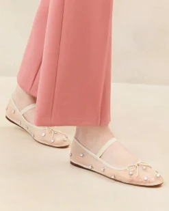 Online Loeffler Randall Leonie Ballet Flat Cream/Crystal