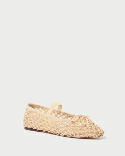 Discount Loeffler Randall Leonie Natural Crochet Ballet Flat Natural Crochet />