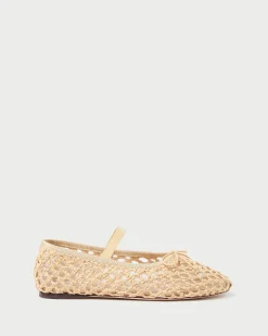 Discount Loeffler Randall Leonie Natural Crochet Ballet Flat Natural Crochet />
