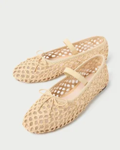Discount Loeffler Randall Leonie Natural Crochet Ballet Flat Natural Crochet /><noscript><img width=
