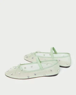 Clearance Loeffler Randall Leonie /Crystal Ballet Flat Seafoam