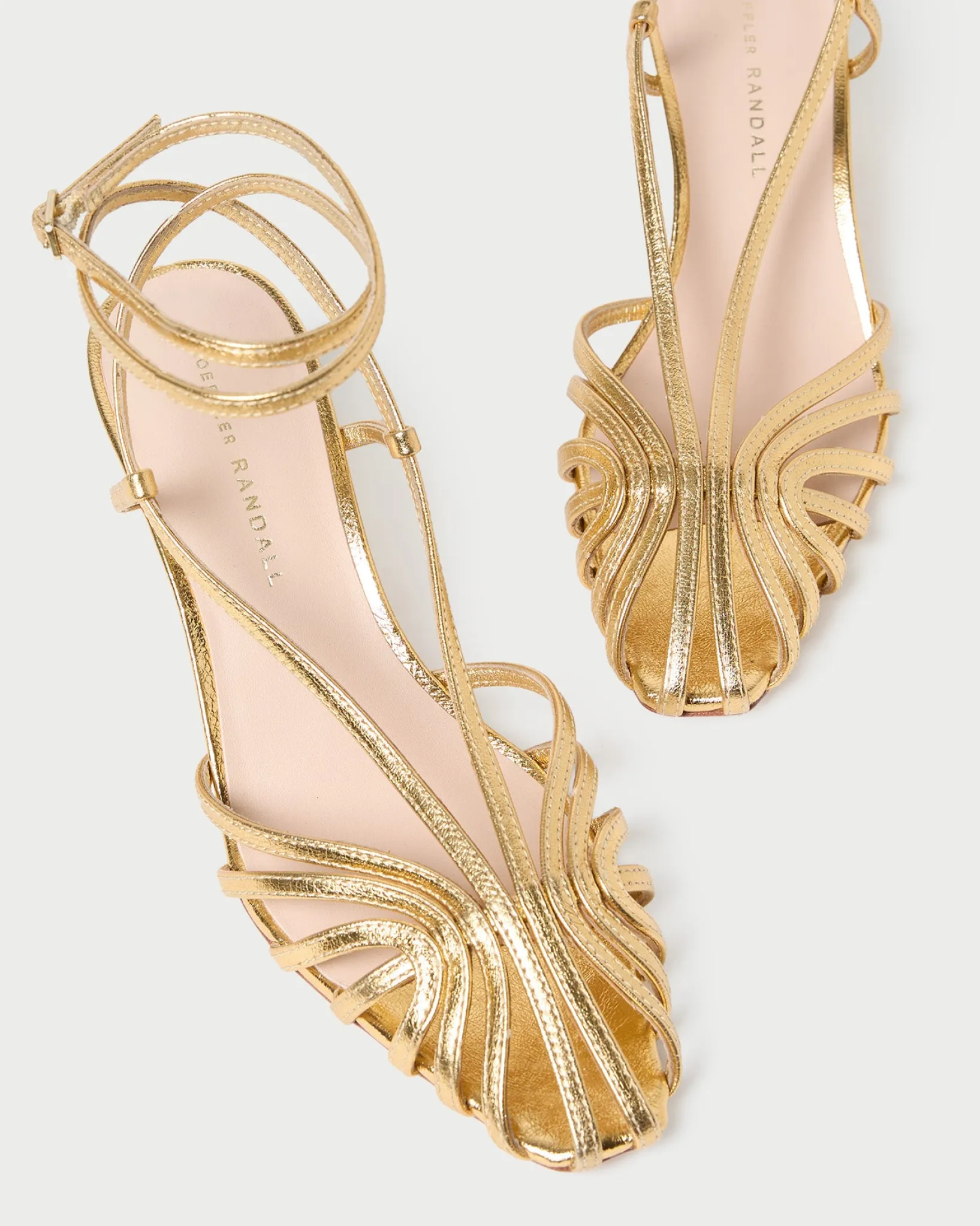 Discount Loeffler Randall Livvy Pink Moiré Heeled Sandal Powder Pink