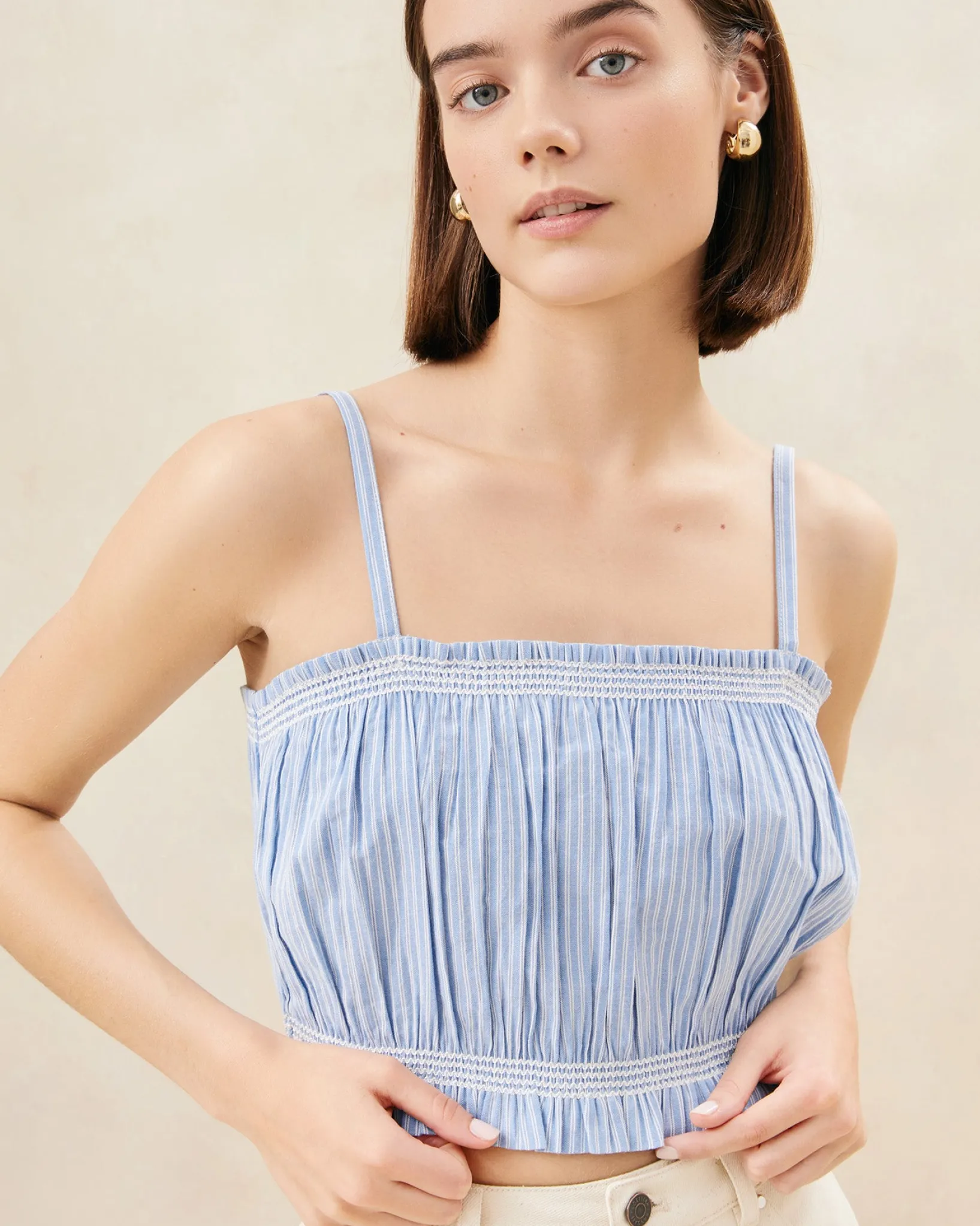 Outlet Loeffler Randall Maggie Green Floral Cinched Camisole Green/Cream Floral
