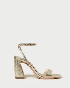 New Loeffler Randall Malia Curved-Heel Sandal Champagne