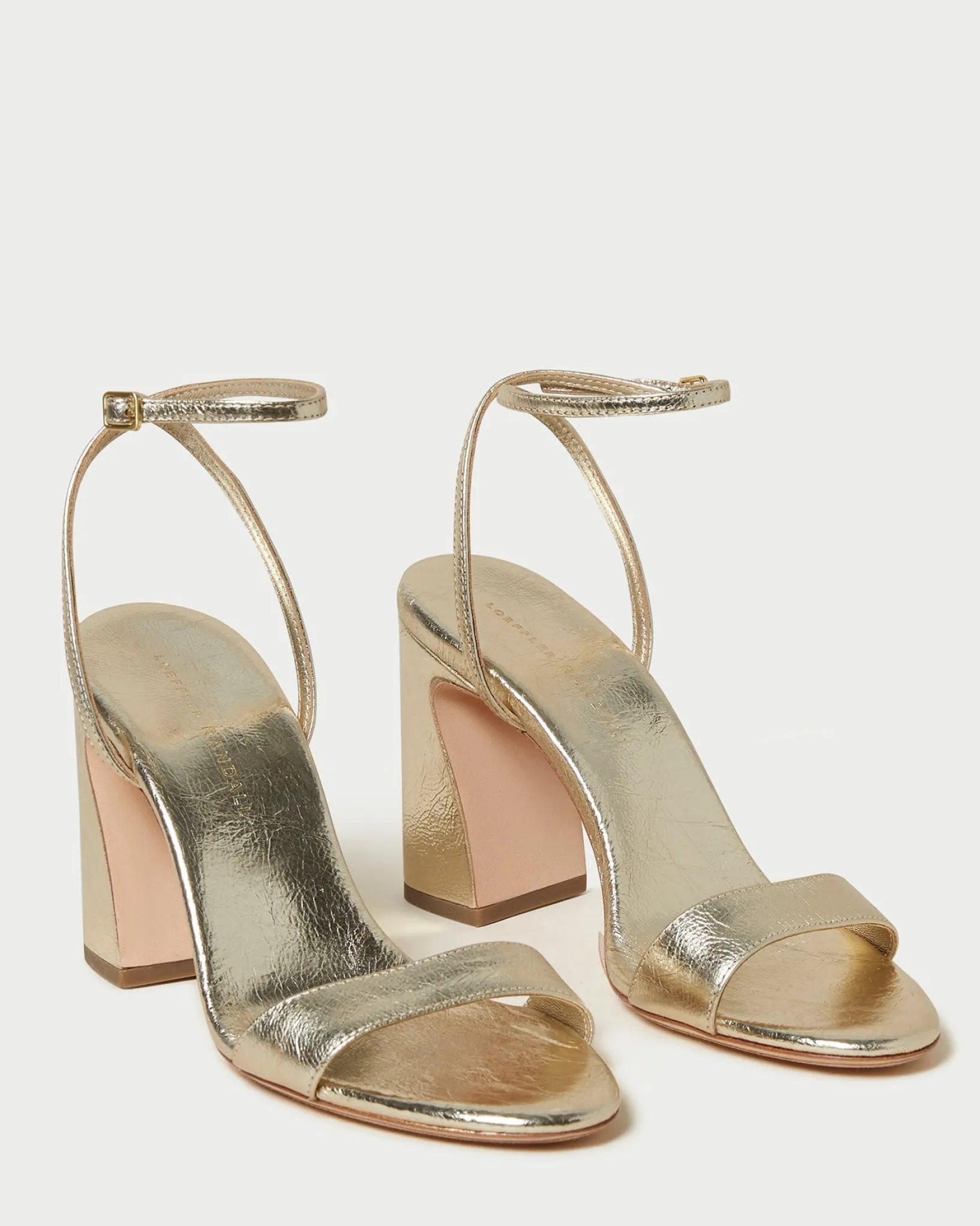 New Loeffler Randall Malia Curved-Heel Sandal Champagne