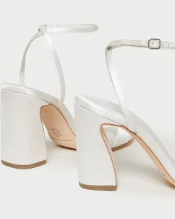New Loeffler Randall Malia Curved-Heel Sandal Champagne