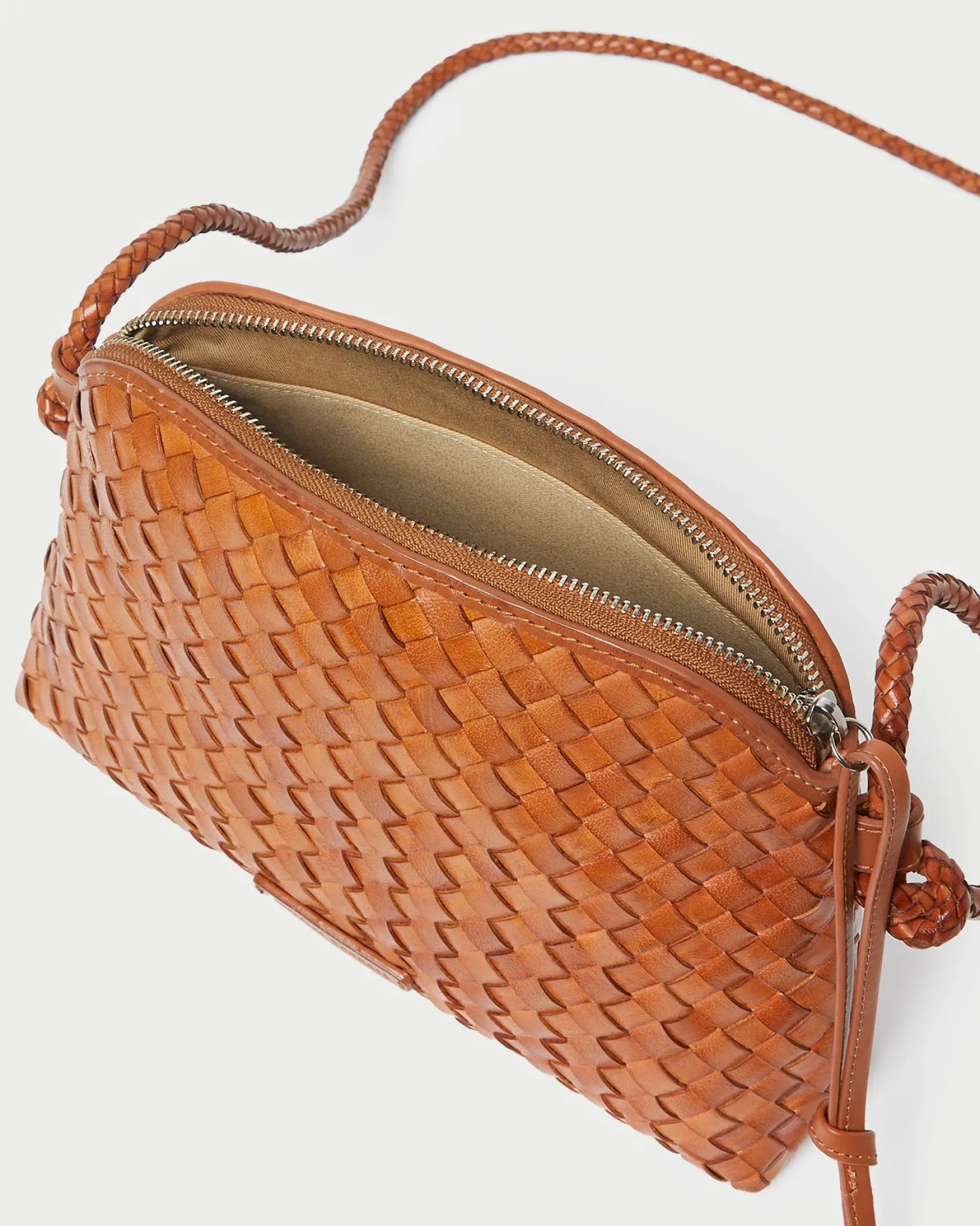 Hot Loeffler Randall Mallory Brown Woven Crossbody Timber