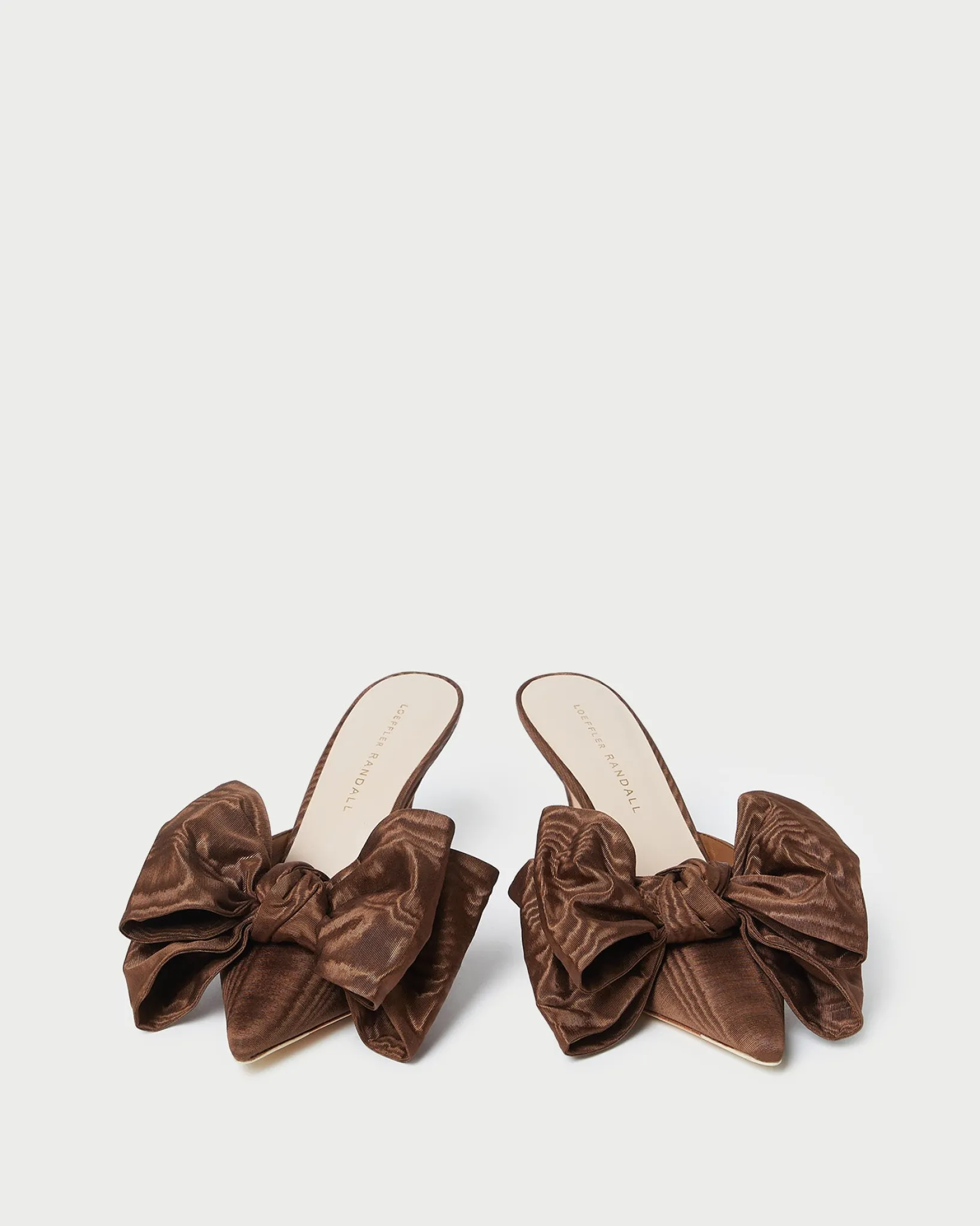 Loeffler Randall Margot Moiré Bow Mule Chocolate