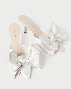 Loeffler Randall Margot Moiré Bow Mule Chocolate