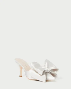 Best Loeffler Randall Margot Satin Bow Mule Cream