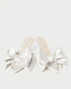 Best Loeffler Randall Margot Satin Bow Mule Cream