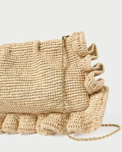Online Loeffler Randall Mavis Raffia Ruffle Clutch Natural