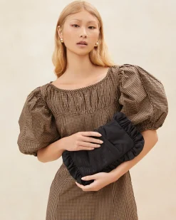 Online Loeffler Randall Mavis Raffia Ruffle Clutch Natural