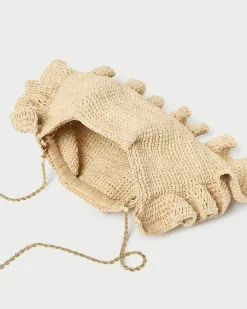 Online Loeffler Randall Mavis Raffia Ruffle Clutch Natural