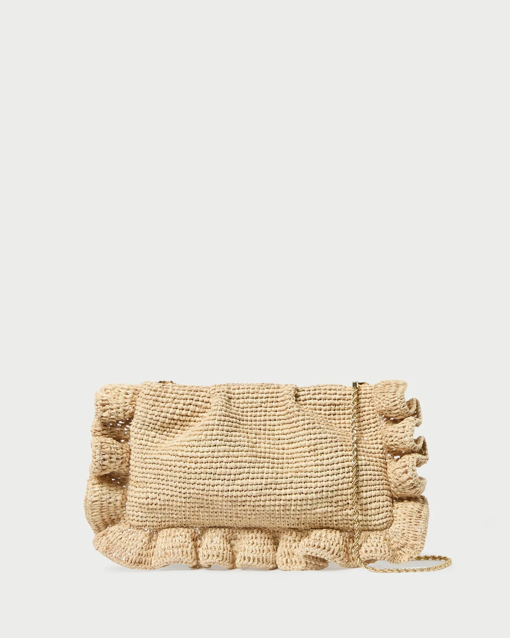 Discount Loeffler Randall Mavis Moiré Ruffle Clutch Vanilla