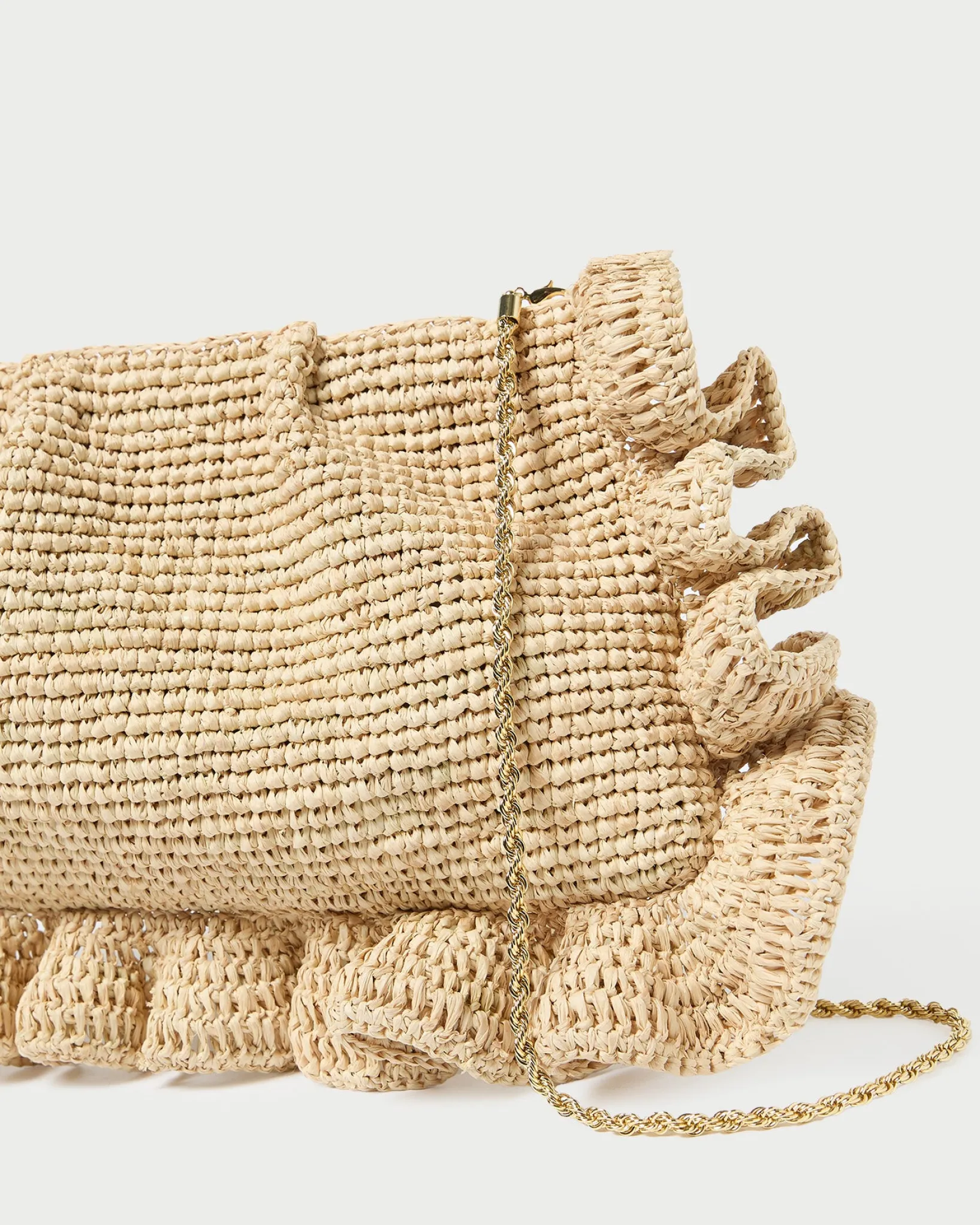Discount Loeffler Randall Mavis Moiré Ruffle Clutch Vanilla