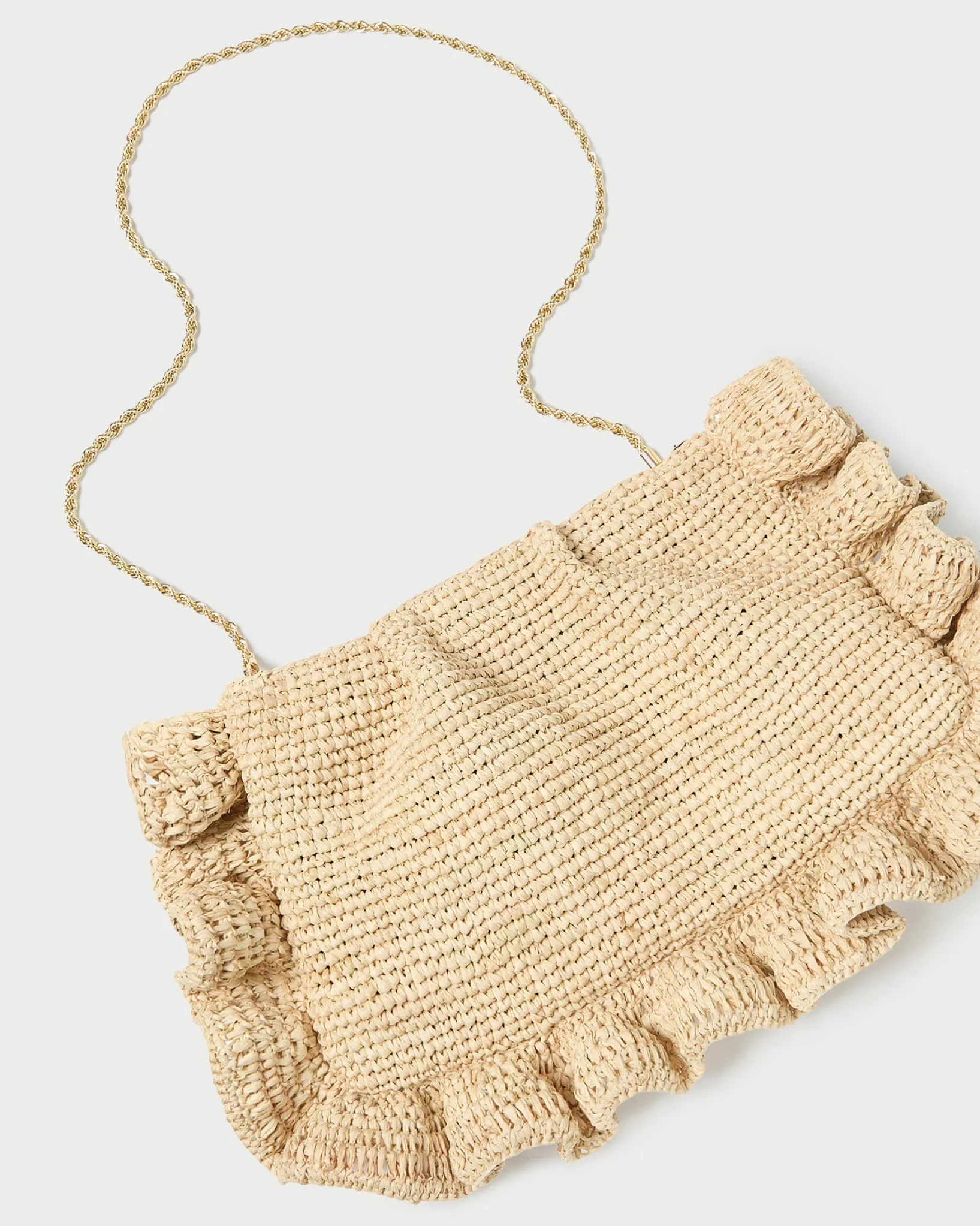 Discount Loeffler Randall Mavis Moiré Ruffle Clutch Vanilla