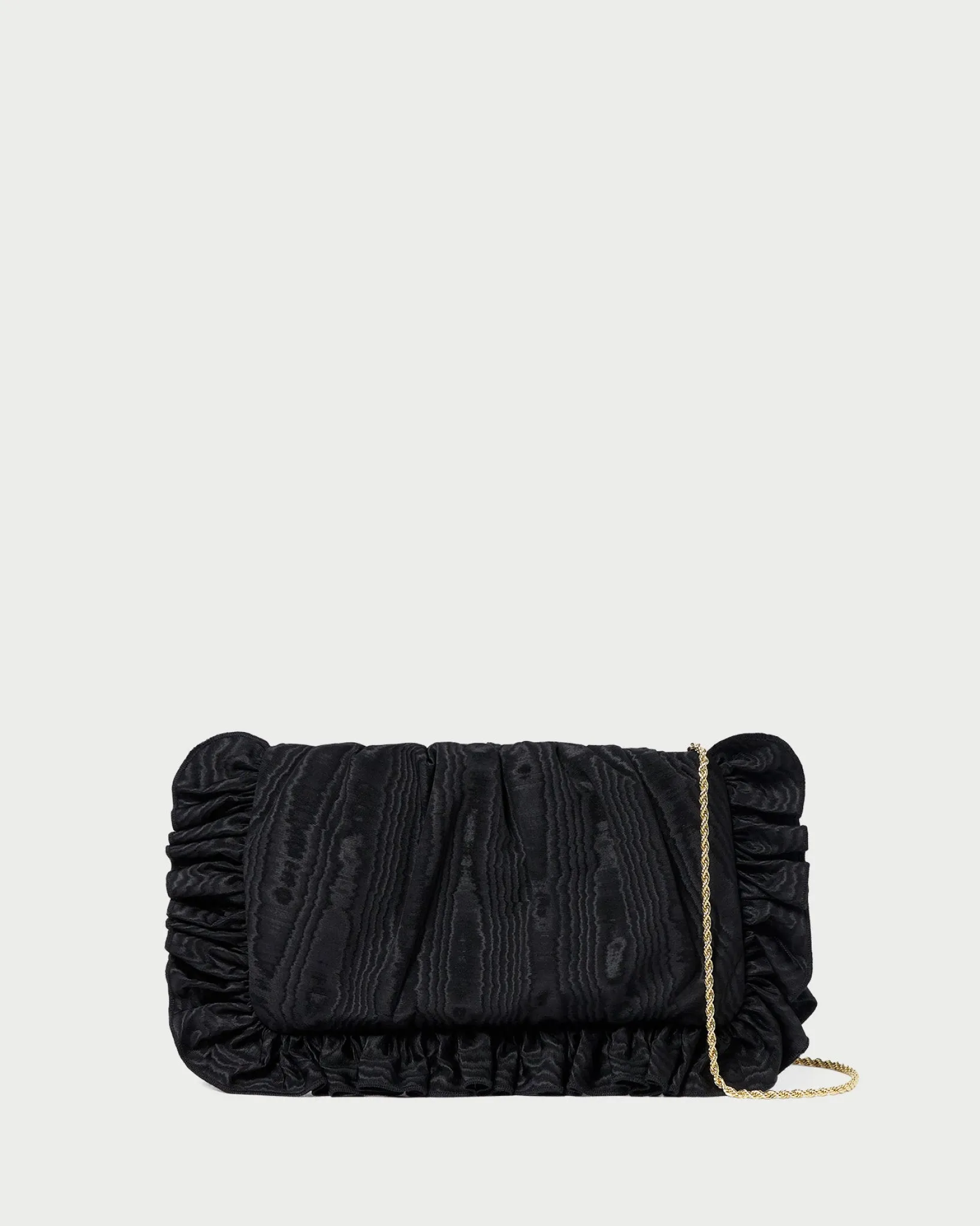 Discount Loeffler Randall Mavis Moiré Ruffle Clutch Vanilla