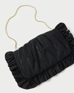 Discount Loeffler Randall Mavis Moiré Ruffle Clutch Vanilla