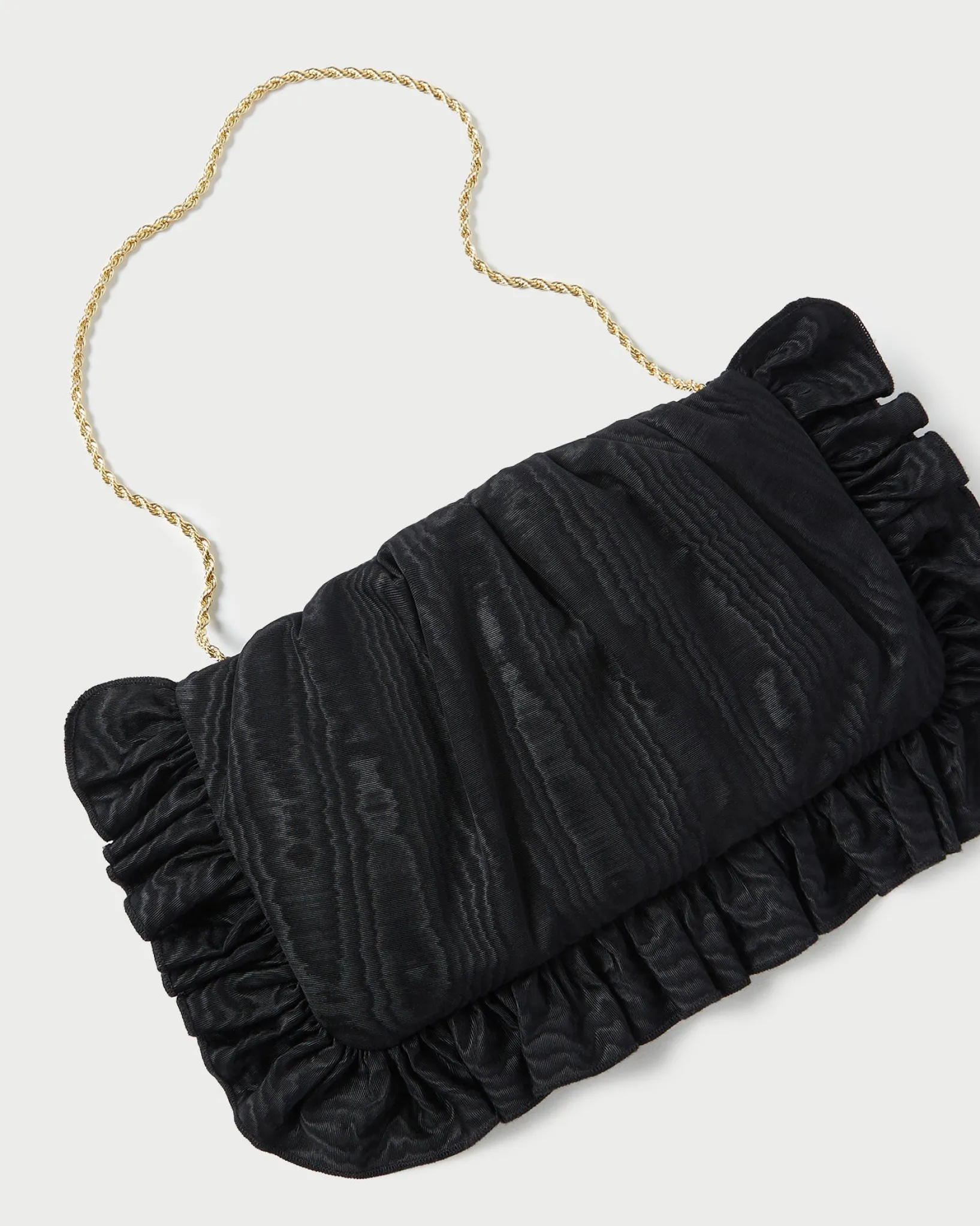 Discount Loeffler Randall Mavis Moiré Ruffle Clutch Vanilla