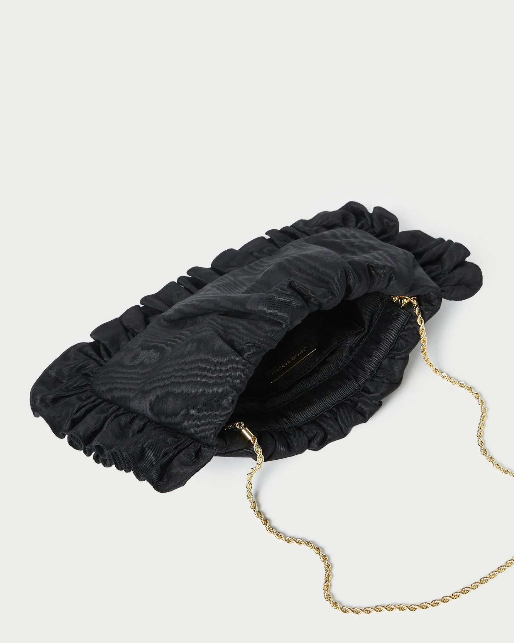 Discount Loeffler Randall Mavis Moiré Ruffle Clutch Vanilla