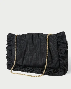 Discount Loeffler Randall Mavis Moiré Ruffle Clutch Vanilla