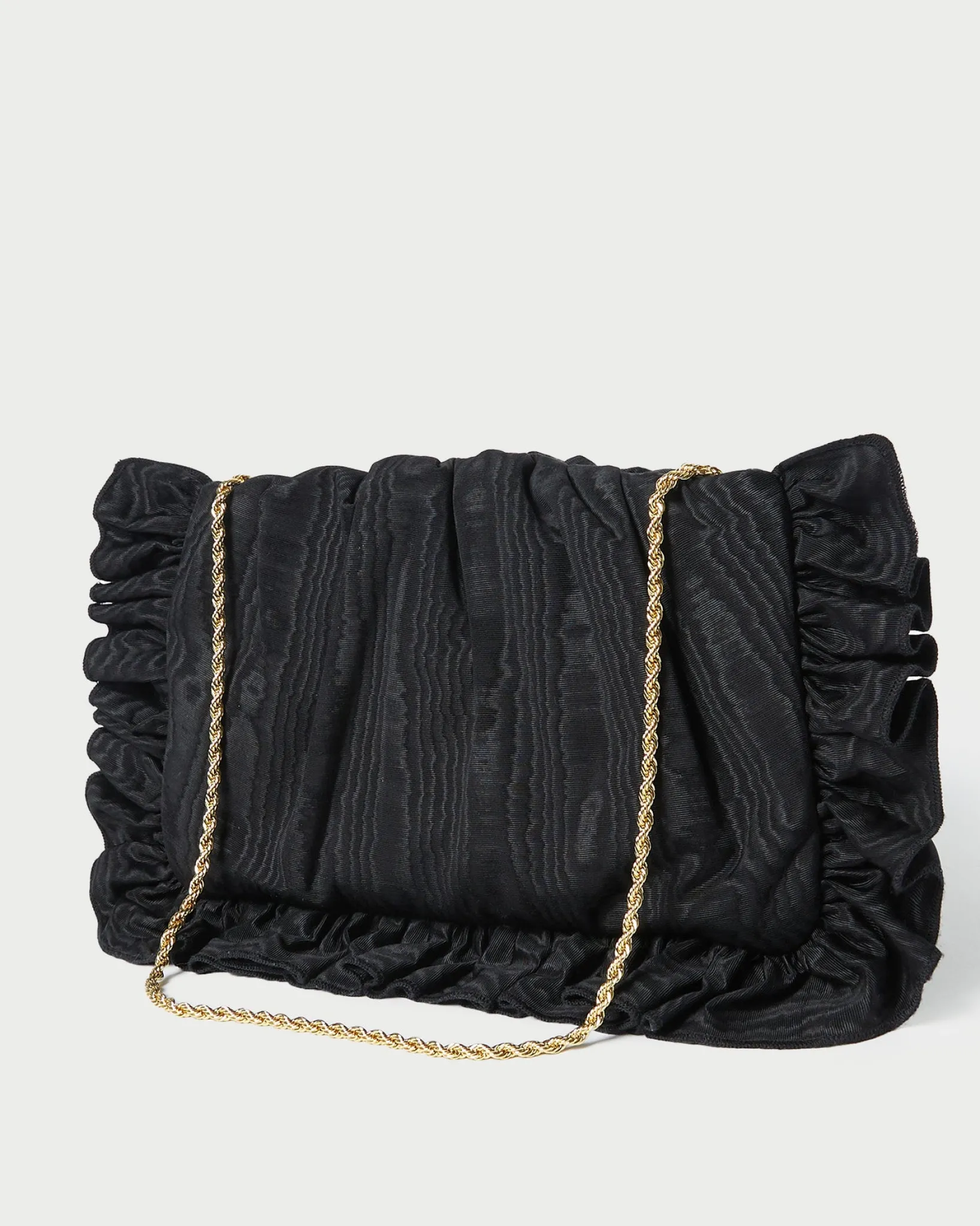 Discount Loeffler Randall Mavis Moiré Ruffle Clutch Vanilla