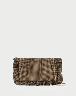 Discount Loeffler Randall Mavis Moiré Ruffle Clutch Vanilla