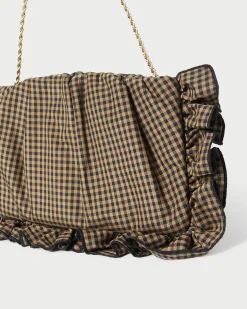 Discount Loeffler Randall Mavis Moiré Ruffle Clutch Vanilla