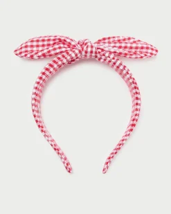 Clearance Loeffler Randall Meadow Red Gingham Knot Headband Red Gingham />
