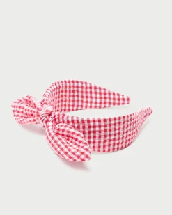 Clearance Loeffler Randall Meadow Red Gingham Knot Headband Red Gingham />