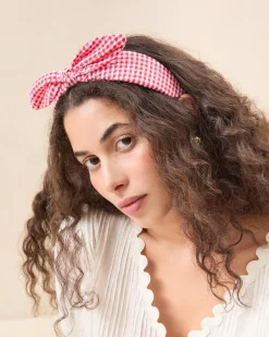 Clearance Loeffler Randall Meadow Red Gingham Knot Headband Red Gingham /><noscript><img width=