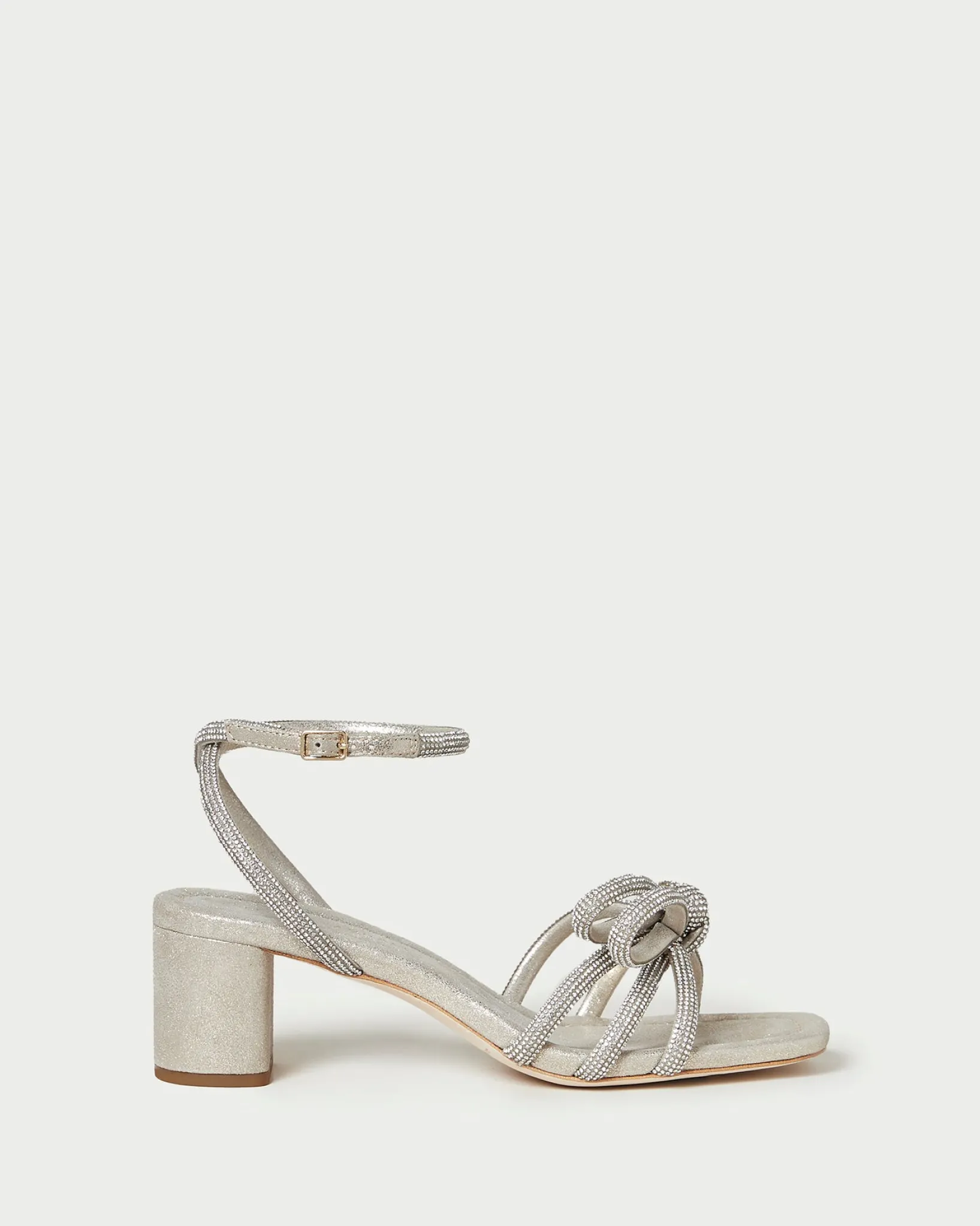 Discount Loeffler Randall Mikel Bow Mid-Heel Sandal Champagne