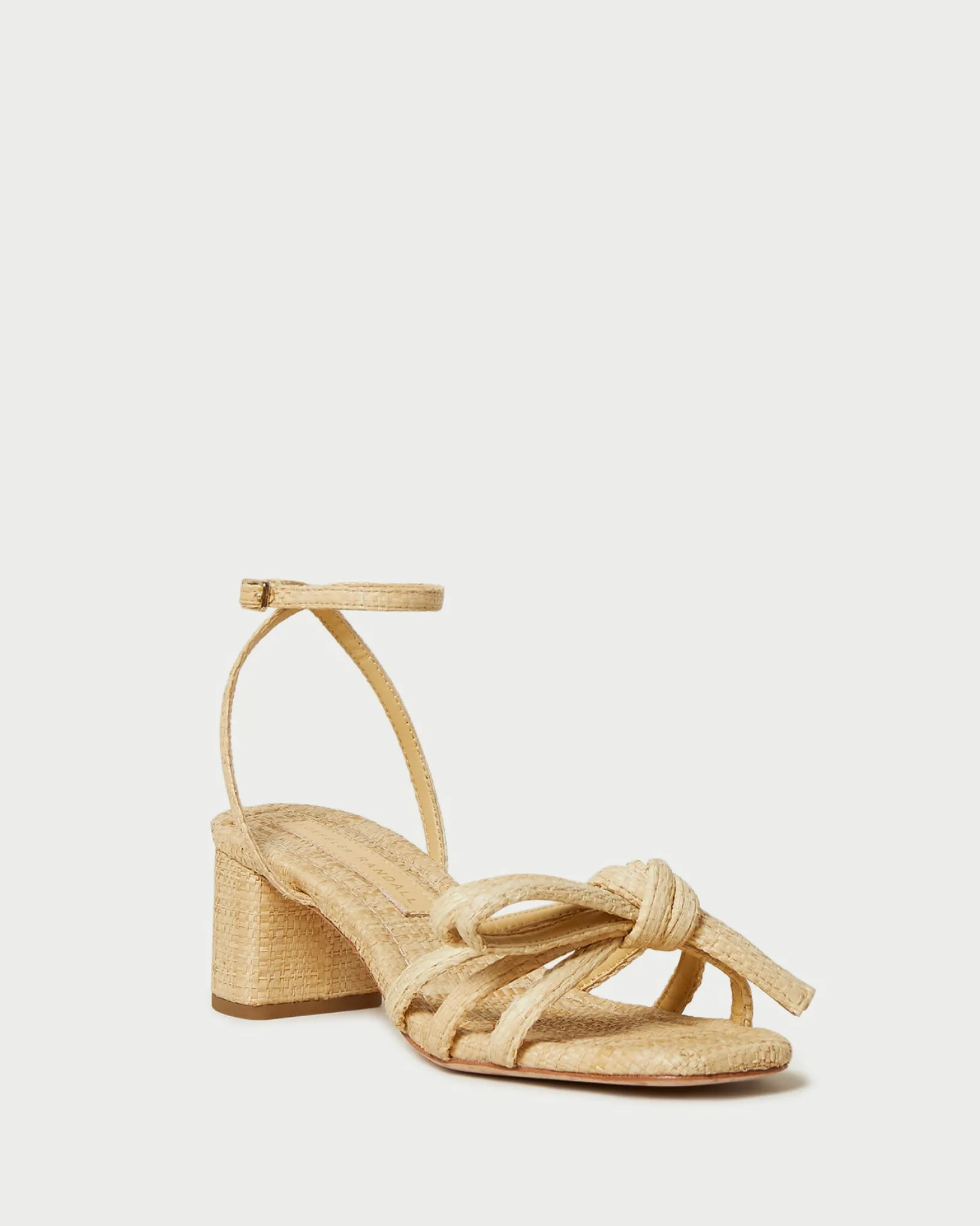Discount Loeffler Randall Mikel Bow Mid-Heel Sandal Champagne