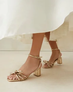 Best Loeffler Randall Mikel Bow Mid-Heel Sandal Natural