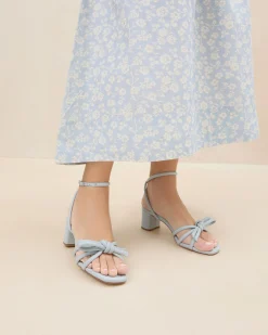 Best Loeffler Randall Mikel Bow Mid-Heel Sandal Natural