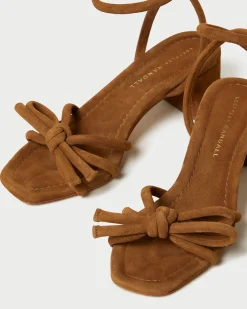 Discount Loeffler Randall Mikel Bow Mid-Heel Sandal Timber