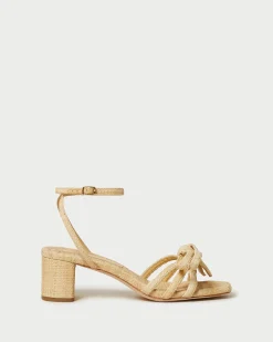 Discount Loeffler Randall Mikel Bow Mid-Heel Sandal Timber