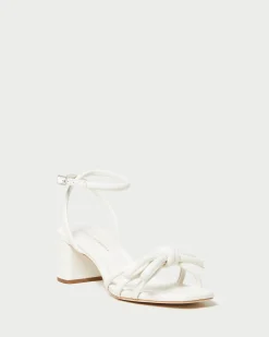 Loeffler Randall Mikel Bow Mid-Heel Sandal White