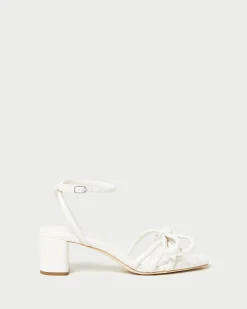Loeffler Randall Mikel Bow Mid-Heel Sandal White