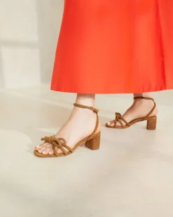 Loeffler Randall Mikel Bow Mid-Heel Sandal White