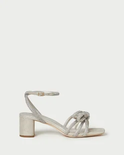 Loeffler Randall Mikel Bow Mid-Heel Sandal White