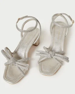 Loeffler Randall Mikel Bow Mid-Heel Sandal White