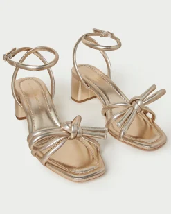 Loeffler Randall Mikel Bow Mid-Heel Sandal White