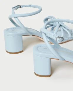 Loeffler Randall Mikel Bow Mid-Heel Sandal White